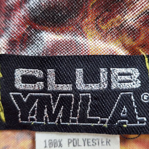 Club YMLA Mens XL "Hot Tuna" Shiny Short Sleeve Button-Up Shirt - Picture 5 of 11